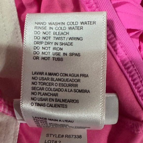 Coco‎ Rave Pink Fringe One Piece Swimsuit Beach Party Size S 32C Cup - Picture 4 of 5